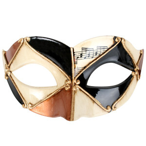 Black Creme And Gold Pietro Masquerade Eye Mask