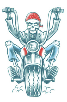 Biker Born to Ride Temporary Tattoo