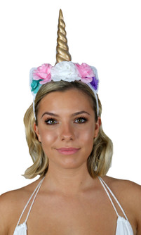 Unicorn Headband With Flowers