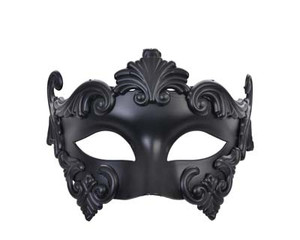 Jeter Black Roman Masquerade Mask