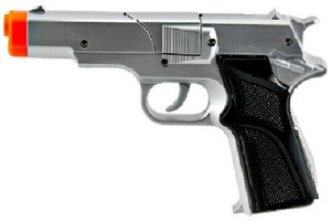 Silver Super Cap Pistol - Gun