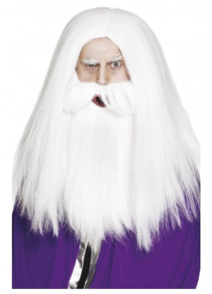Magician Set White Beard and Wig