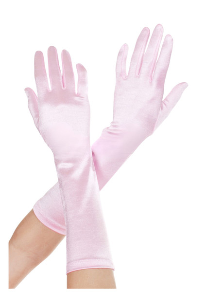 Baby Pink Elbow Length Evening Gloves