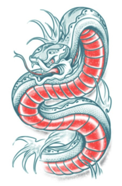 Biker Snake Temporary Tattoo