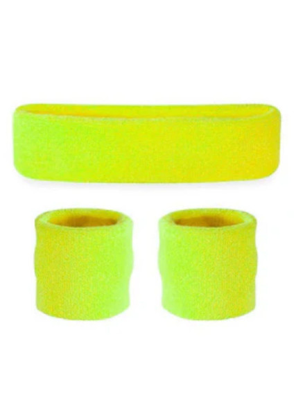 Fluro Yellow Wrist and Head Sweatbands