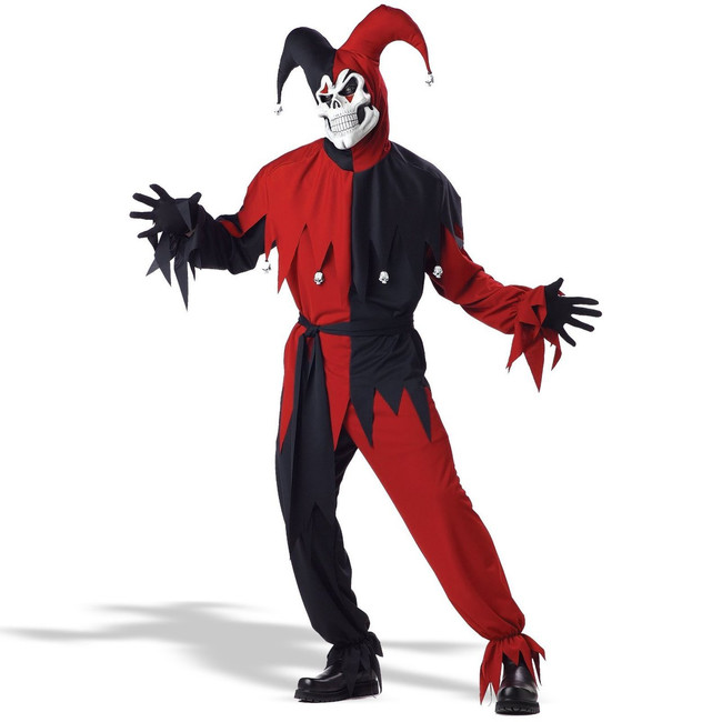 Evil Jester Costume Black/Red