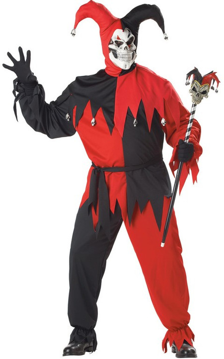 Evil Jester Black / Red Costume - Plus Size