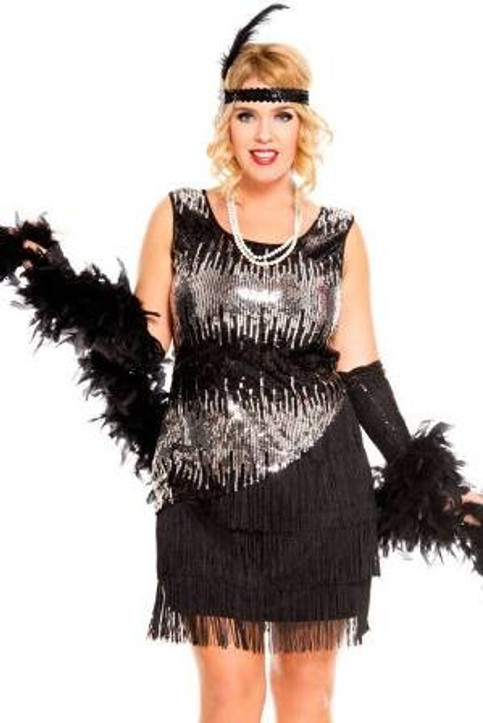 Fearless Flapper Black Costume Plus Size
