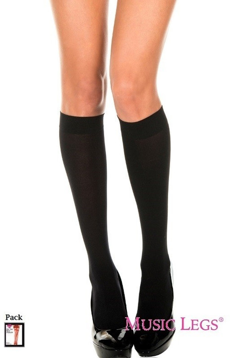 Black Knee Hi Opaque Stockings