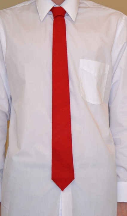 Red Satin Skinny Tie