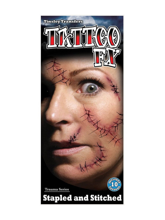 Stitched Trauma Temporary Tattoo
