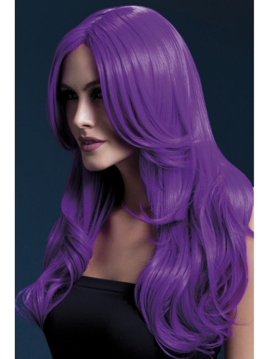 Neon Purple Fever Khloe Costume Wig