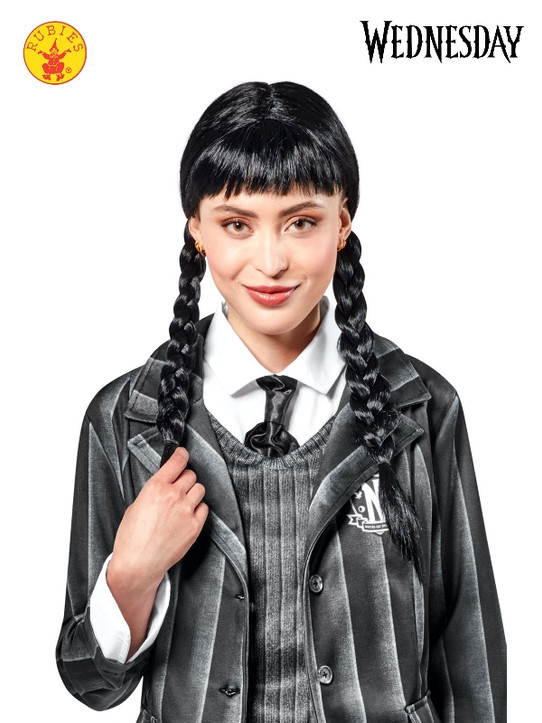 Wednesday Addams Adult Costume Wig Netflix