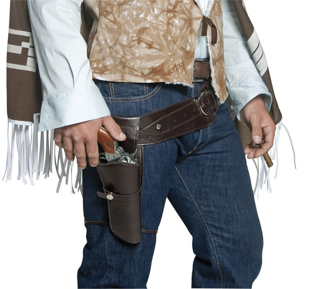 Cowboy Gun Belt and Holster (Single) - Dark Brown