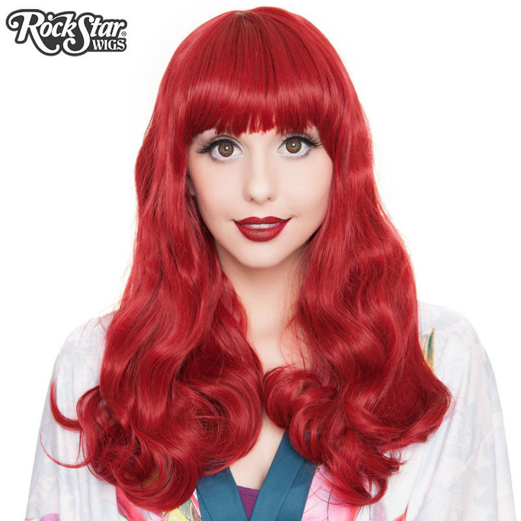 Long Burgundy Classic Straight Wig With Curl