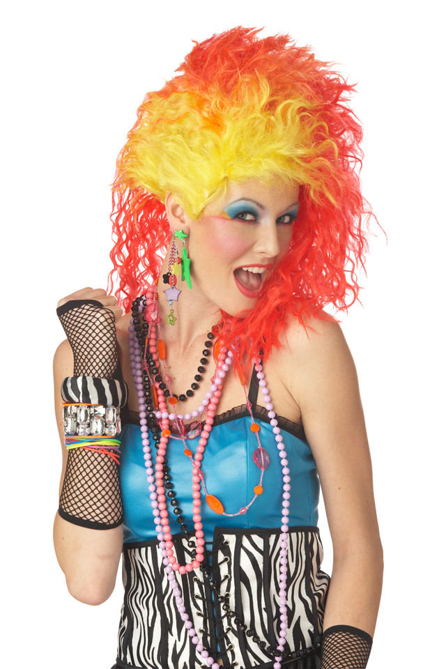 True Colours Costume Wig - Red/Yellow