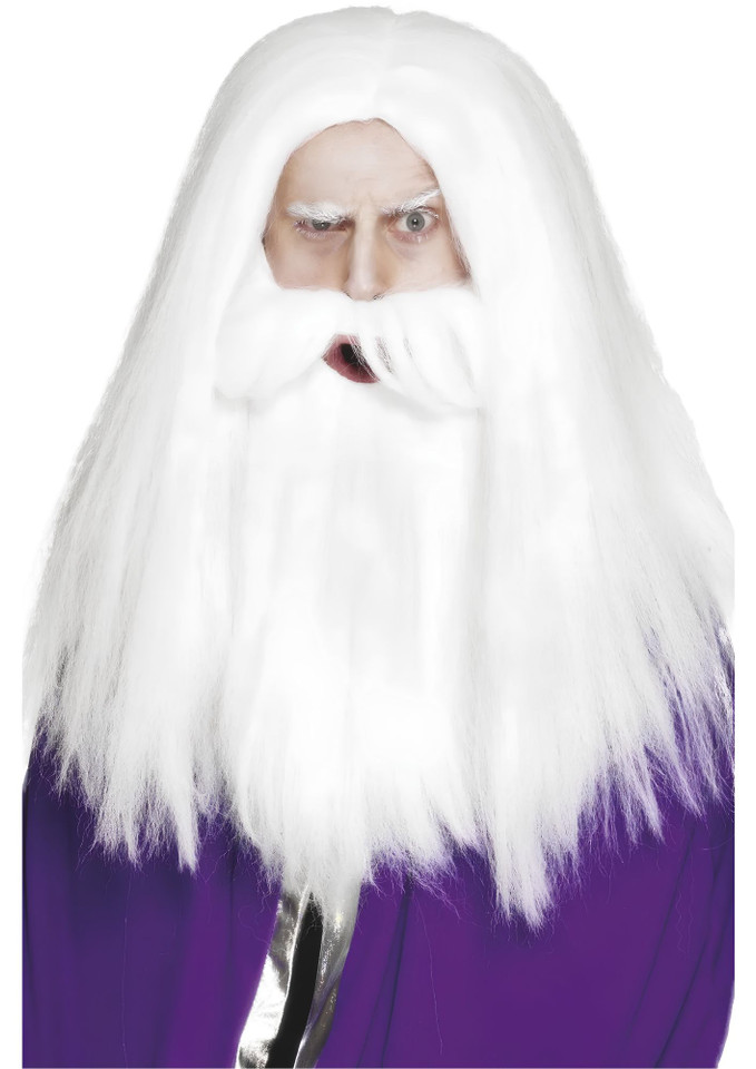 Magician Set White Beard and Wig