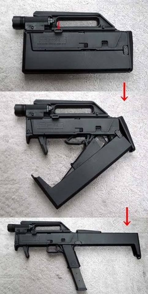 Black Folding Machine Gun