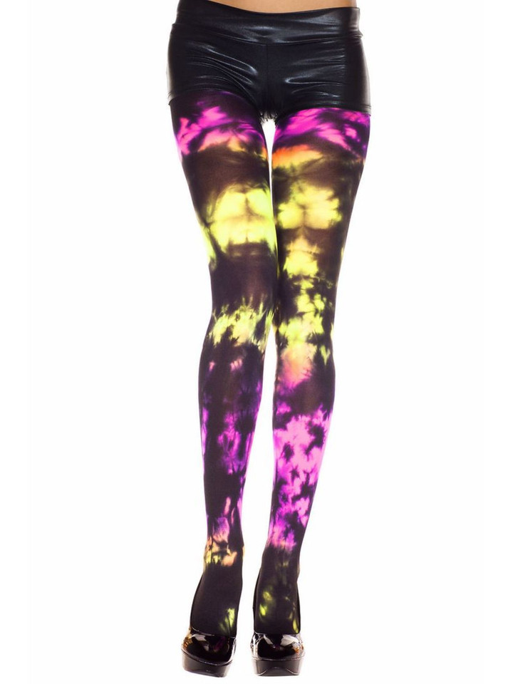 Opaque Spandex Tie Dye Pantyhose