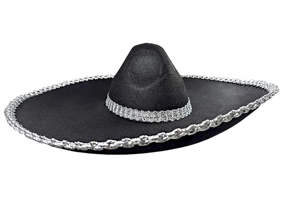 Sombrero Black With Silver Brocade