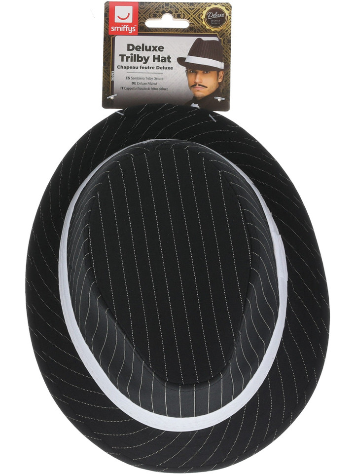 Gangster Pinstriped Trilby Hat