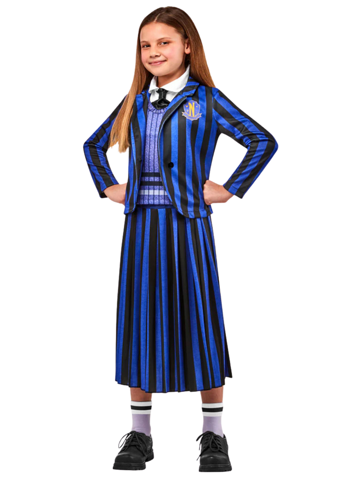 Enid Nevermore Academy School Uniform Costume Blue - Wednesday Addams