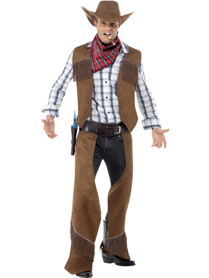Brown Fringe Adult Cowboy Costume