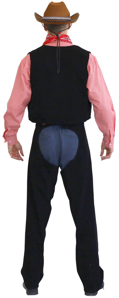 Cowboy Black Vest And Chaps Costume