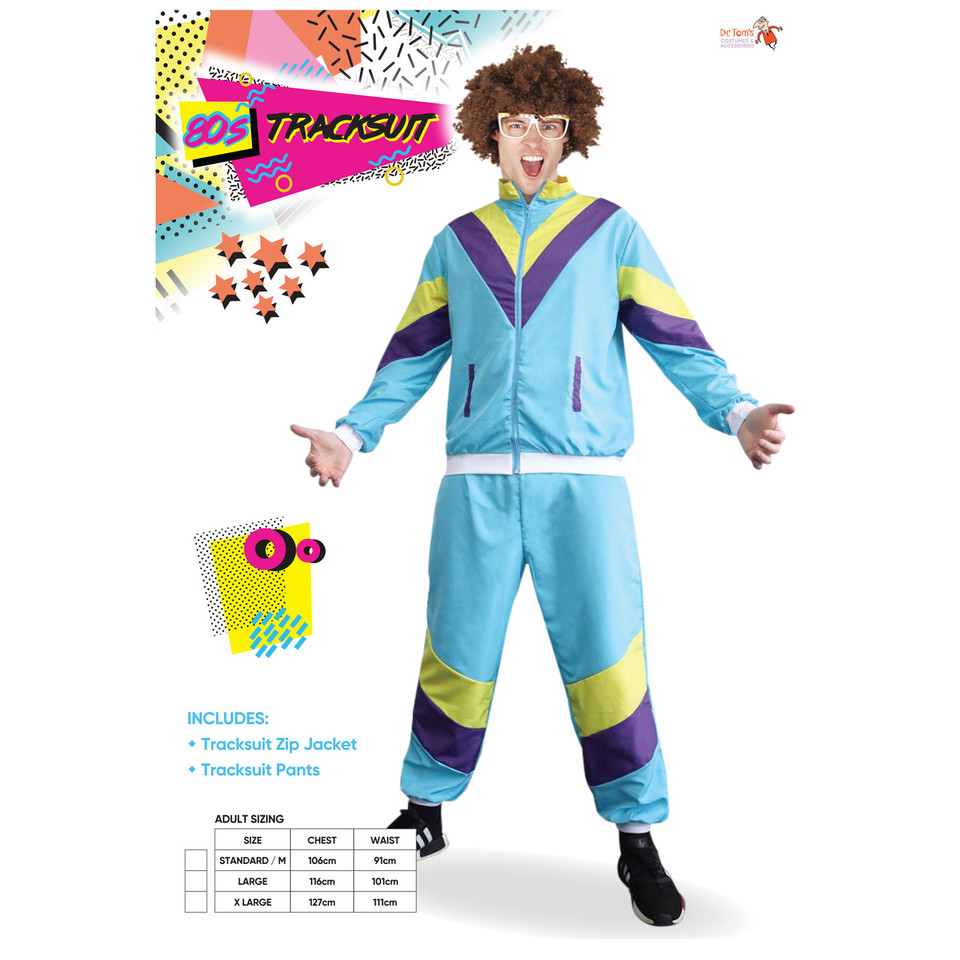 80's Tracksuit Mens Blue Costume