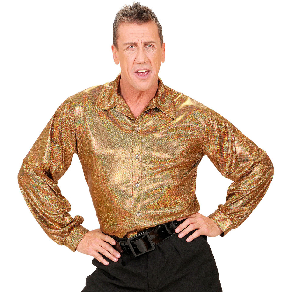 The 70s Disco Style Gold Shimmer Shirt