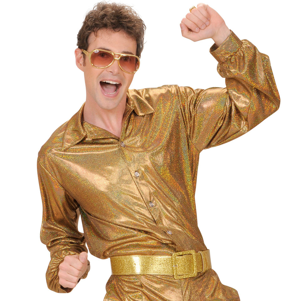 The 70s Disco Style Gold Shimmer Shirt