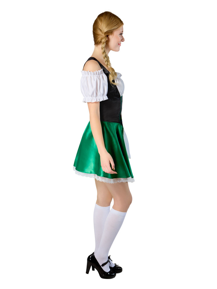 Women’s Oktoberfest Beer Maid Costume – Green Bavarian Dress
