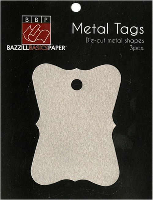 Silver Metal Tags - Antique Rectangle (disc)