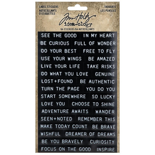 Tim Holtz Idea-Ology - Sentiments Label Stickers 64/Pkg - Thoughts