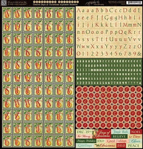 Twelve Days Of Christmas Alphabet Stickers