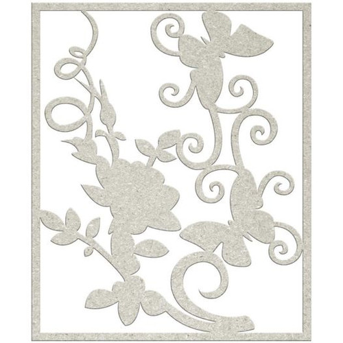 Chipboard Die Cut Image - Flower Frame