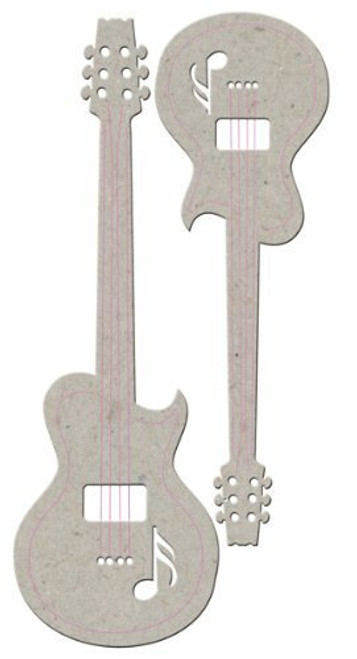 Chipboard Die Cut Image - Guitar (2 pieces)