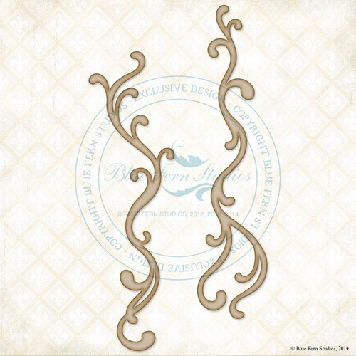 Chipboard Die Cut Image -  Trailing Scrolls