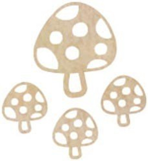 Wooden Flourishes -  Toadstools 4/pkg (disc)