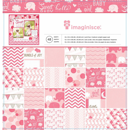 Imaginisce 12x12" Paper Stack  - My Baby (Girl) 48 papers