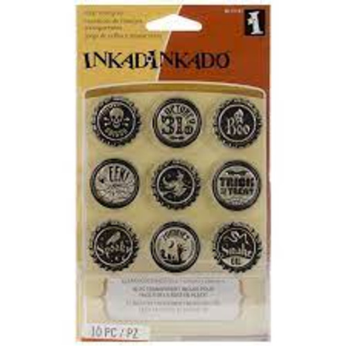 Inkadinkado Clear Stamps w/Stamp Block - Gothic Toppers