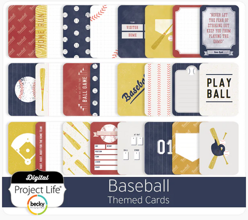 Project Life Themed Cards 40/Pkg-Baseball (disc)