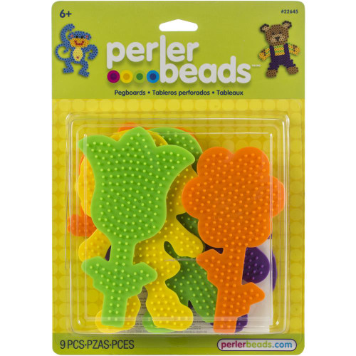 Perler Fun Fusion Pegboards 7/Pkg - Boy/Girl/Bear/Monkey/Butterfly/2 Flowers