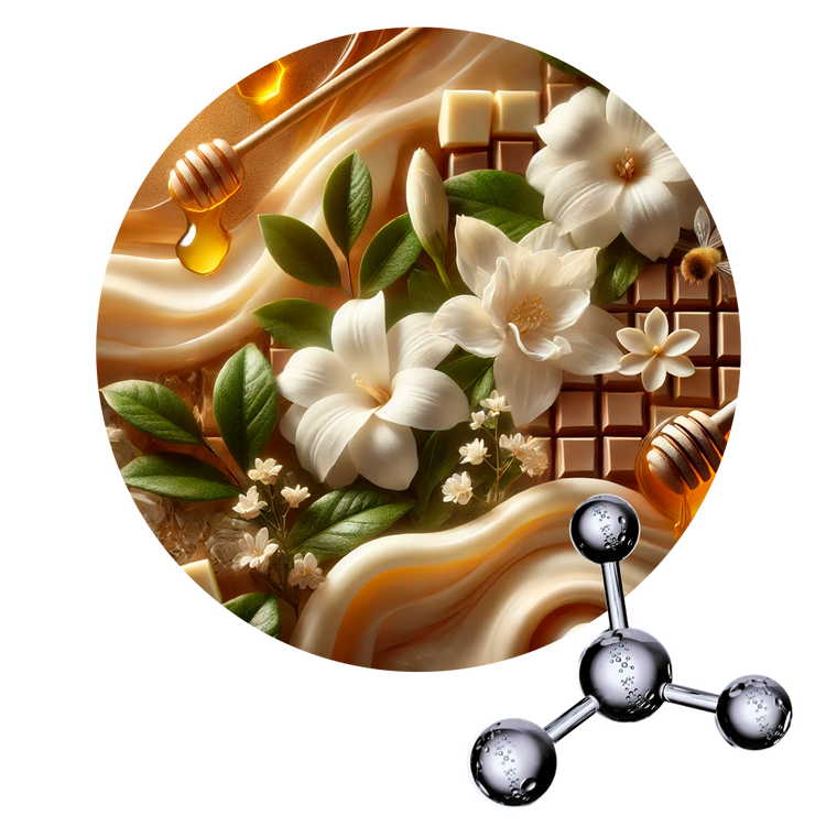 Phenethyl acetate
Chocolate blanco, gardenia, miel, verde