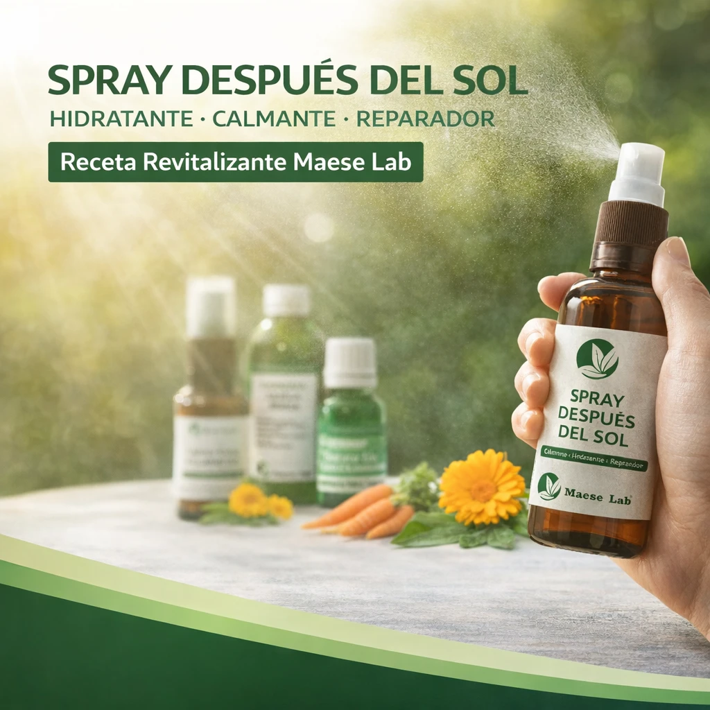 Receta para hacer Spray para después del sol, efecto calmante, hidratante, reparador y revitalizante de la piel