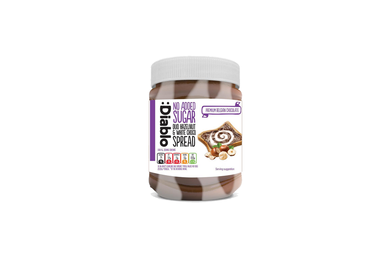 Diablo No Added Sugar Duo White Chocolate & Hazelnut Chocolate Spread
