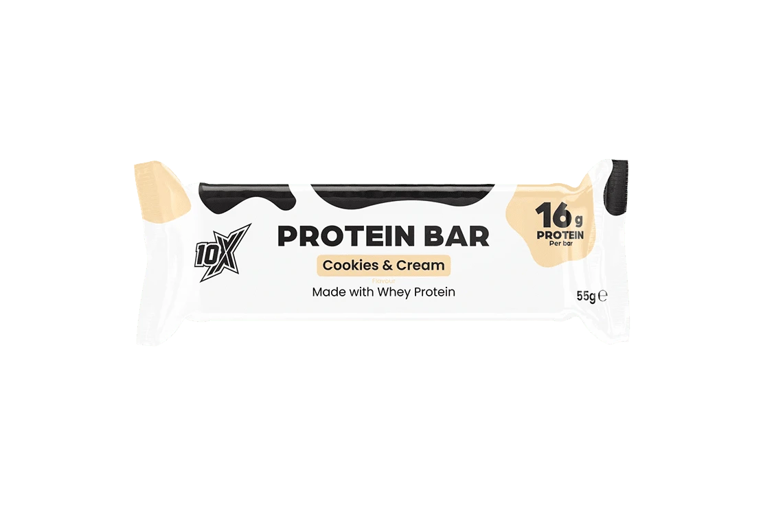 10x Low Sugar Protein Bar - Cookies & Cream (55g) - The Protein Pick ...