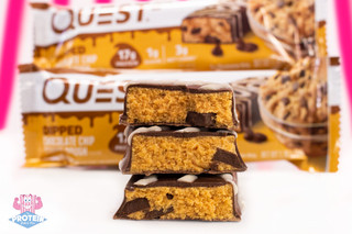 Dipped Chocolate Chip Cookie Dough Quest Bar
