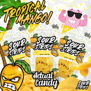 Tropic like it's HOT...Maxx Chewning's Mango Sour Strips have arrived! Oh, (MAN)Go on then!!