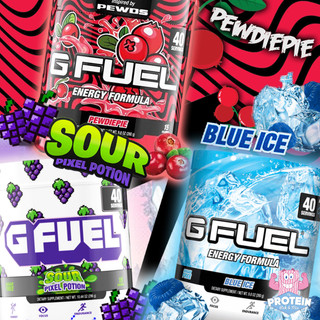 G Fuel's complete energy formula is now available in Pewdiepie's  Lingonberry, Blue Ice and Sour Pixel flavours! - The Protein Pick and Mix